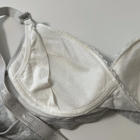 Maternity/Nursing Lave Trim Bra-Gray | Medium - Picture 11 of 15